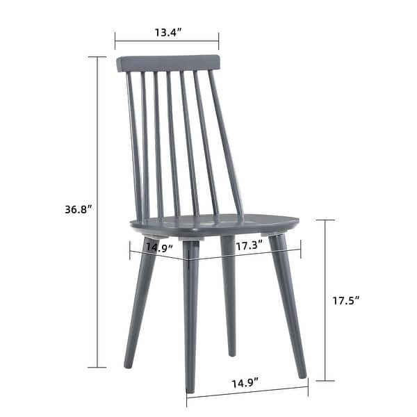 dimension image slide 3 of 4, Burris 17"Wide Spindle Wood Dining Chairs