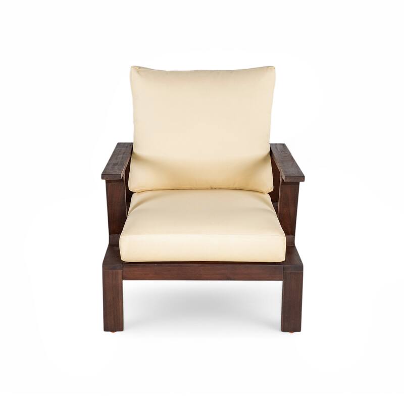 GDFStudio - Acacia Wood 27.6" Outdoor Lounge Accent Chair
