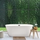 preview thumbnail 1 of 33, Altair Kaprun Flatbottom Freestanding Acrylic Soaking Bathtub in Glossy White with Drain and Overflow 59" x 30" - White+MatteBlackHardware
