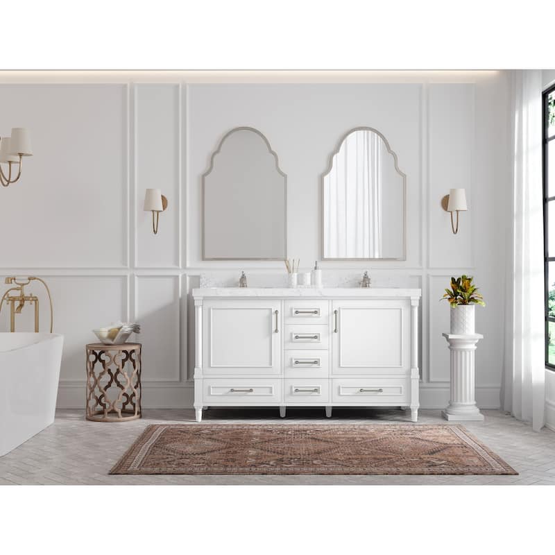 Willow Collections 60 in. W x 22 in. D Aberdeen Double Sink Bathroom Vanity with Countertop