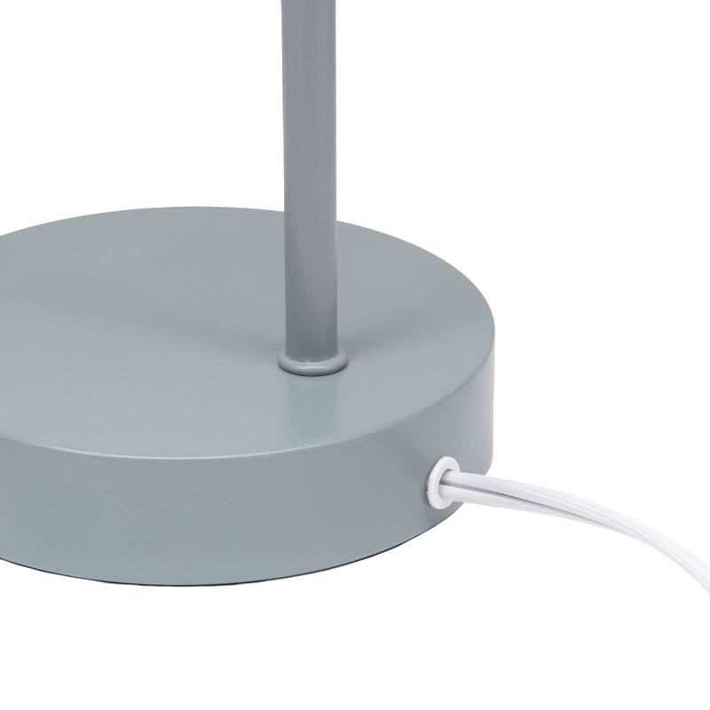 Angled Desk Lamp with Clear Ribbed Glass Shade - 15.75" - Gray