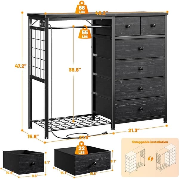 short wide dresser for closet Amazon.com