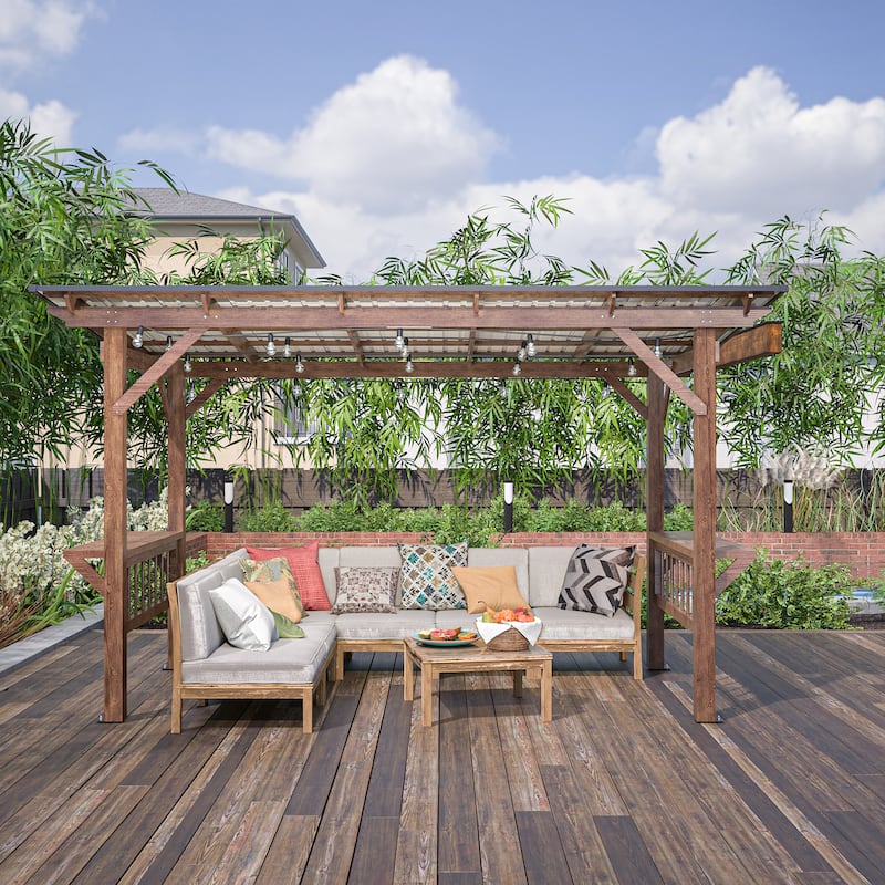 GDFStudio - Oliver Heavy Duty Outdoor Carport Gazebo with Waterproof Shade and Reinforced Base