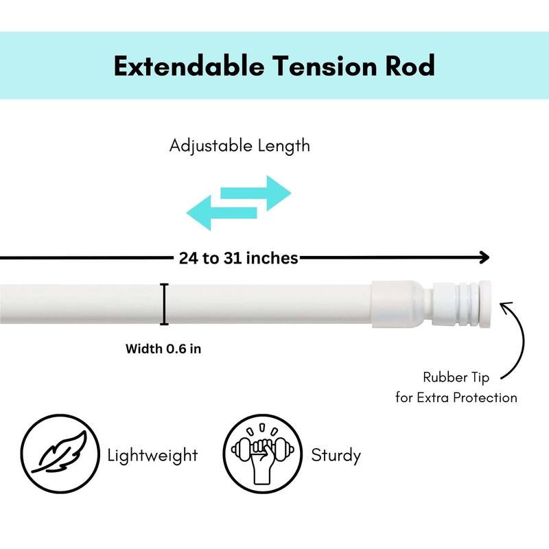 Adjustable Tension Rod No Tools Needed Lightweight Voile Curtains