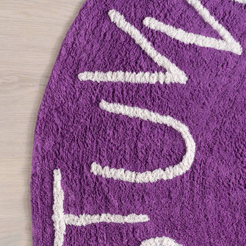 Nuloom Alphabet SpinClean Washable Round Rug