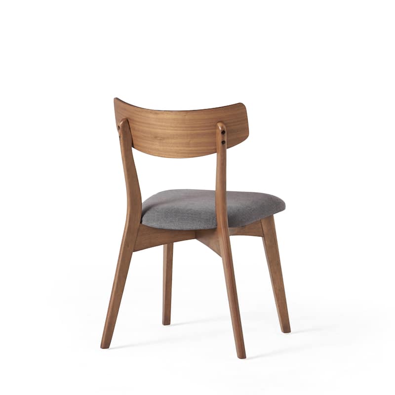 Chazz Mid-Century Modern Upholstered Rubberwood Dining Chairs (Set of 2) by Christopher Knight Home