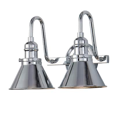 Retro 2 Light Bath Vanity in Chrome