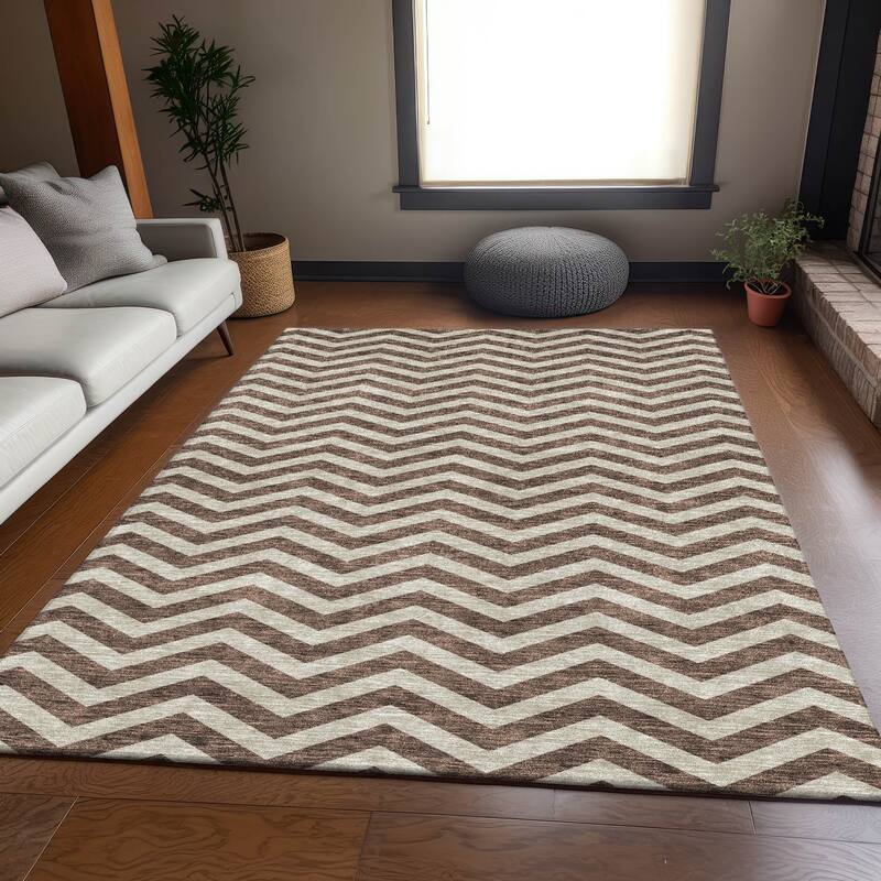 Premium Washable Super Soft Modern Chevron Mayfield Rug