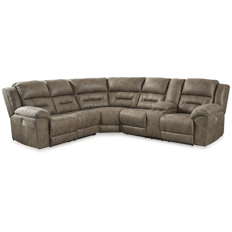 Signature Design by Ashley Ravenel Brown 3-Piece Power Reclining Sectional - 106" W x 93" D x 43" H