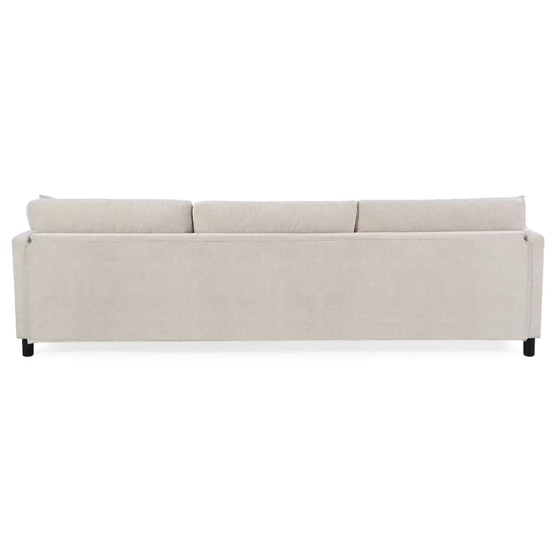 Beige 107.87" 4-Seater Sofa with Movable Ottoman & Storage