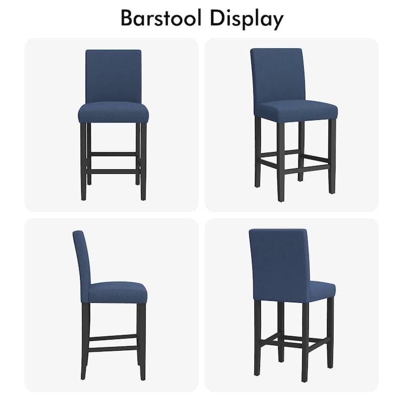 24 Inches Counter Height Bar Stools with Back Set of 2