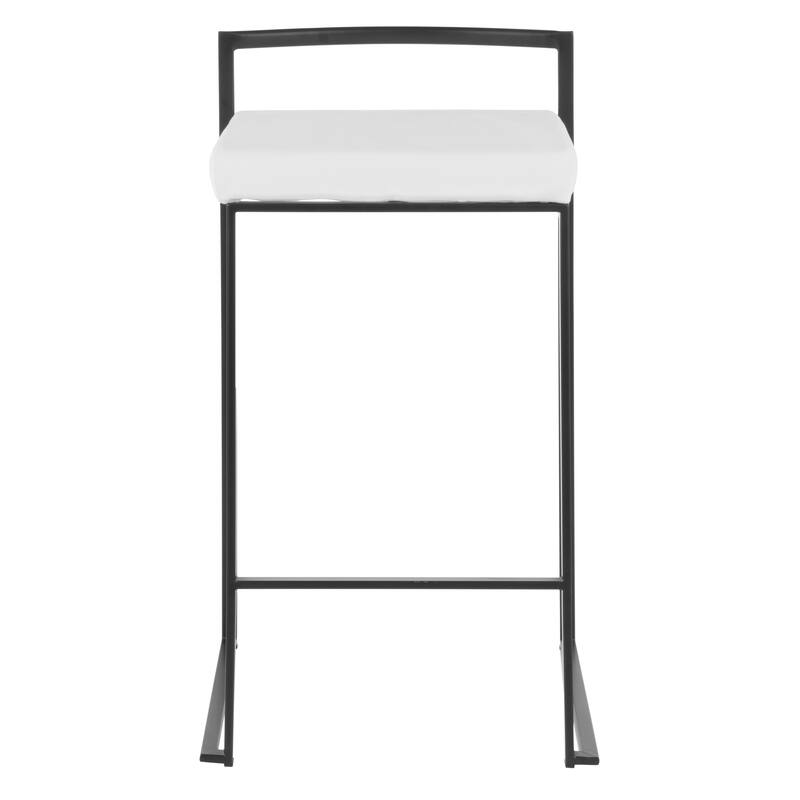 Porch & Den Forrest Contemporary Black Stackable Fully Welded Counter Stool (Set of 2)
