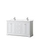 preview thumbnail 40 of 58, Avery 60 Inch Double Vanity, Cultured Marble Top White, Chrome Trim, White Cultured Marble Top
