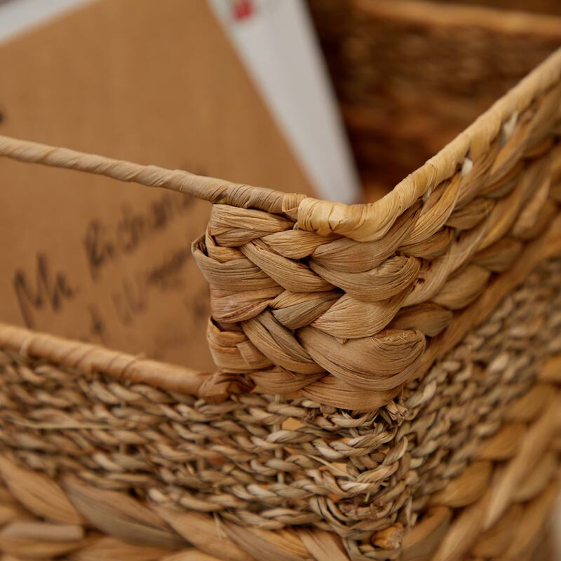 Seagrass Handmade Storage Basket with Handles - Set of 4 Light Brown - Roche River Decor - 12"W x 16"L x 7"H