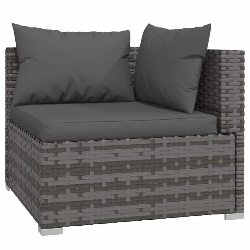 vidaXL Patio Lounge Set Outdoor Sectional Sofa Set Table Garden Poly Rattan