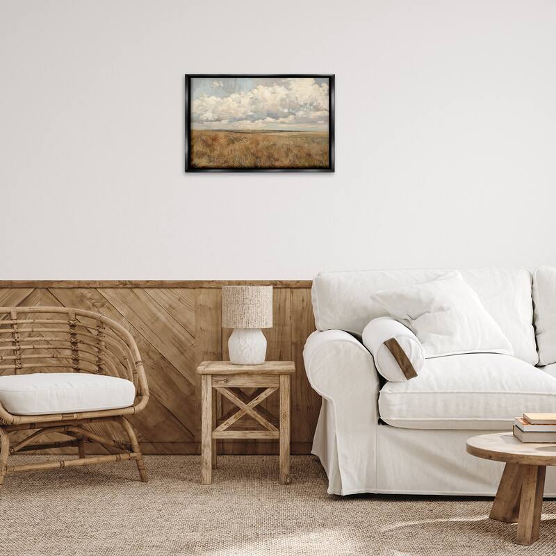 Stupell Wide Open Farm Field Framed Floater Canvas Wall Art Design By LSR Creative Studio