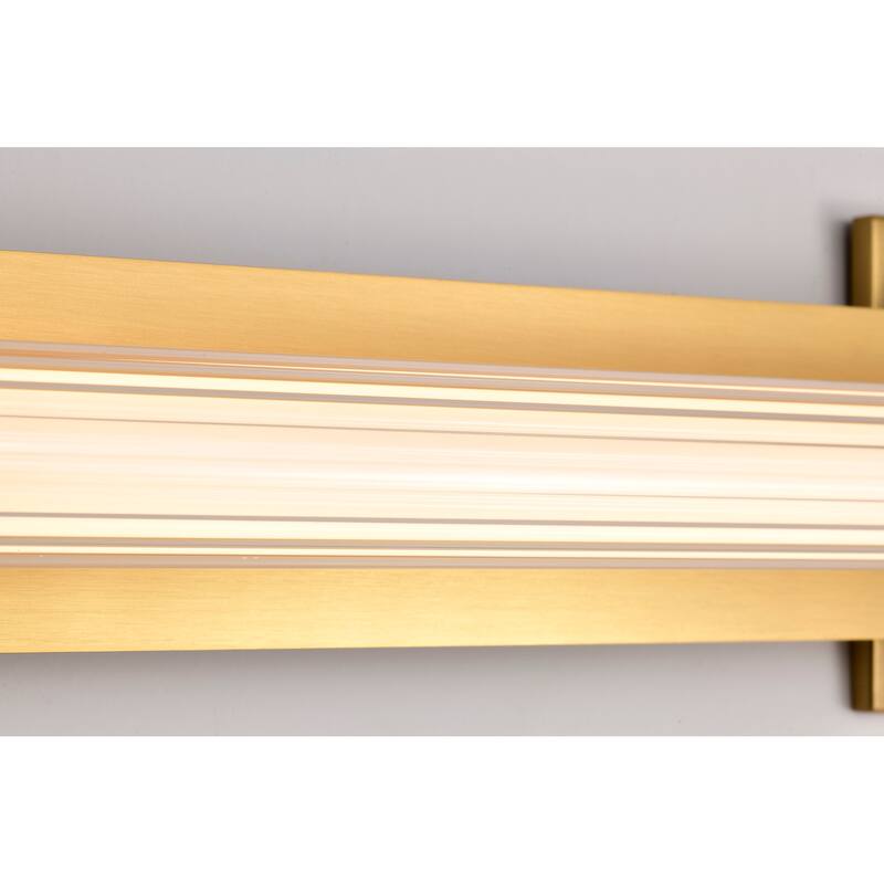 Larissa 32 Inch LED Vanity 3000K CCT Vintage Brass Finish Opaque Glass - Vintage Brass