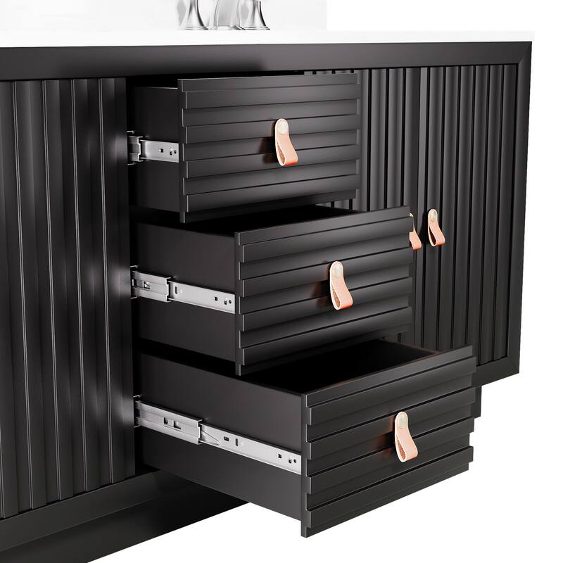 72-Inch Solid Wood Double Vanity with Sinks – Modern Style and Generous Storage