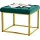 preview thumbnail 66 of 74, Upholstered Tufted Velvet Ottoman, Modern End of Bed Bench with Golden Metal Frame, Entryway Footrest Stool