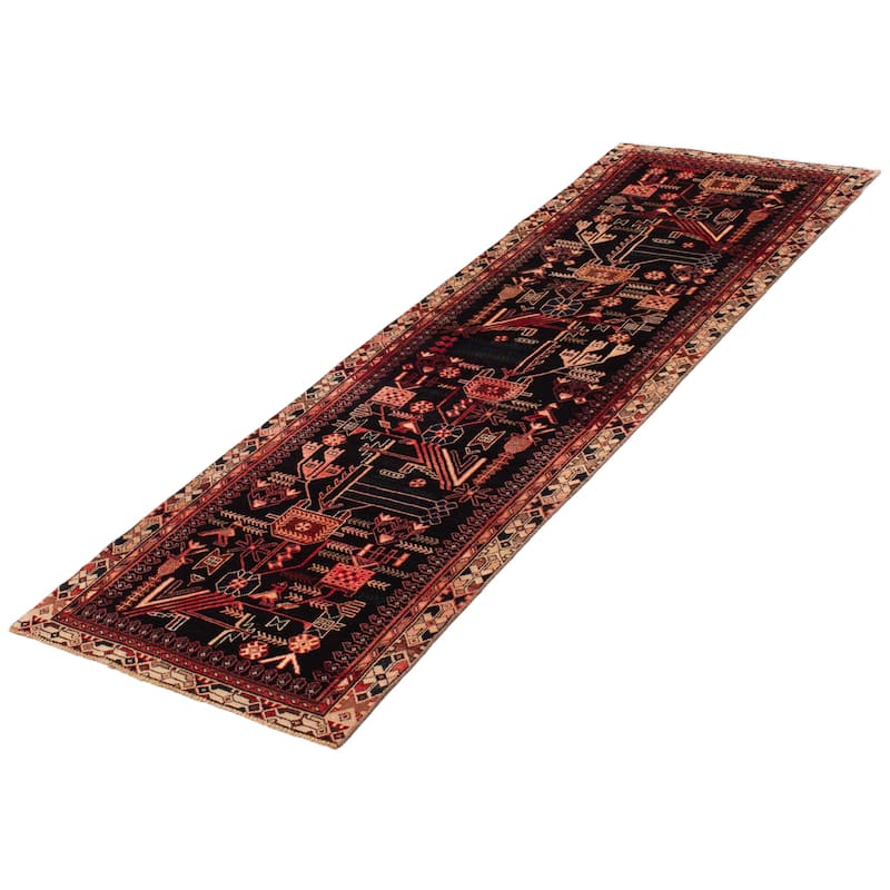 ECARPETGALLERY Hand-knotted Andelz Navy Wool Rug - 3'3 x 9'8