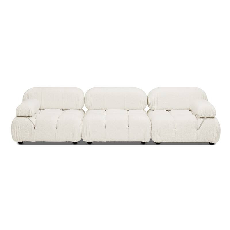 Marcel 109.5" Bubble Modular Modern 3-Piece Sofa - White Boucle