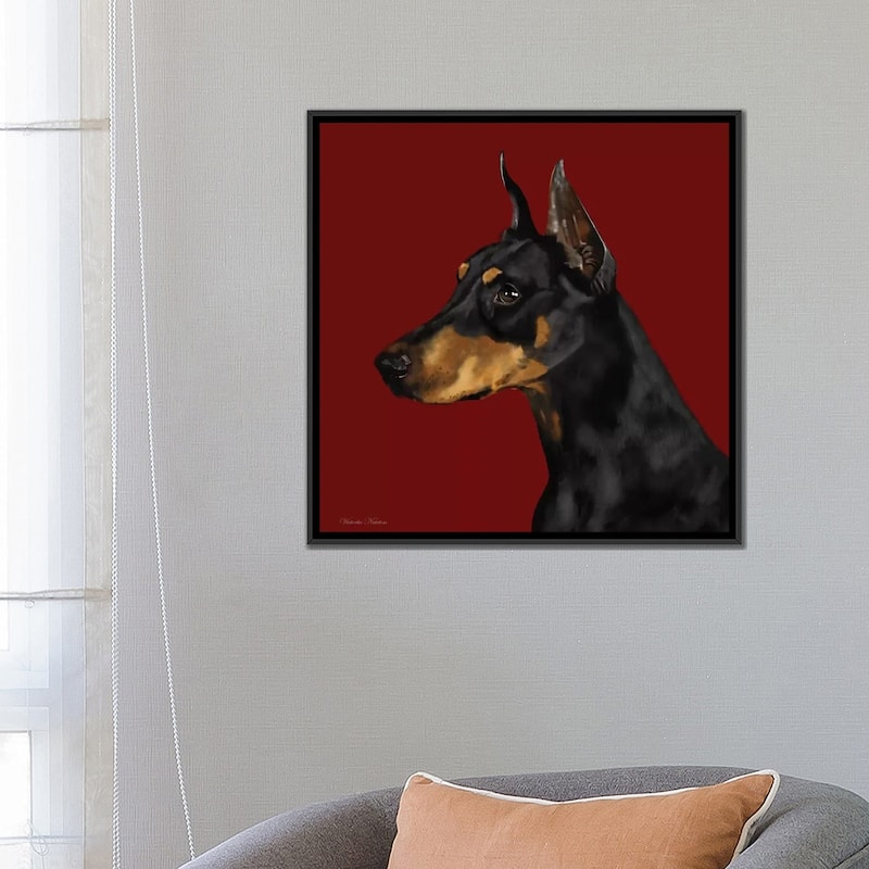 iCanvas "Doberman" by Vicki Newton Framed Canvas Print