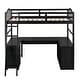 preview thumbnail 7 of 16, Contemporary Style Twin Size Loft Bed with Drawers, Cabinet Shelves and Desk, Wooden Loft Bed with Desk Suitable for Bedroom