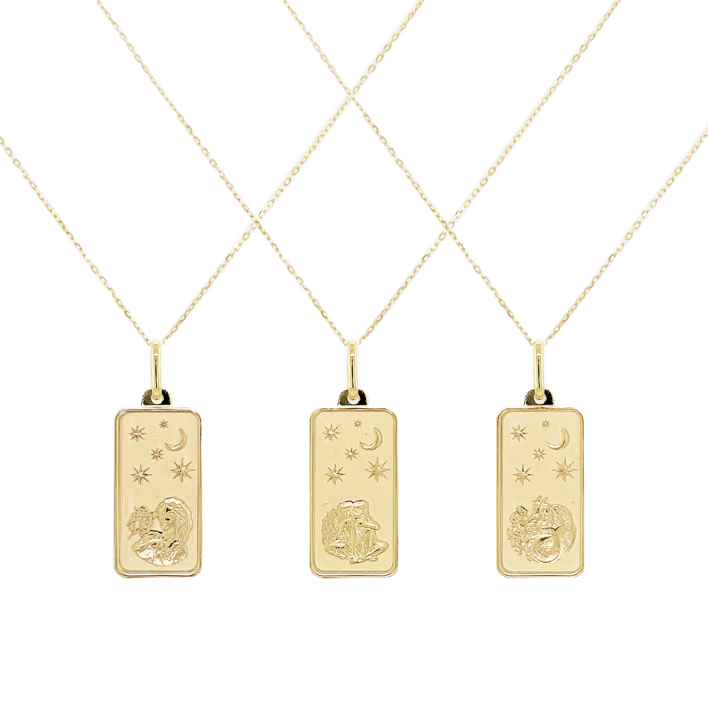 Solid gold zodiac pendant Clearance