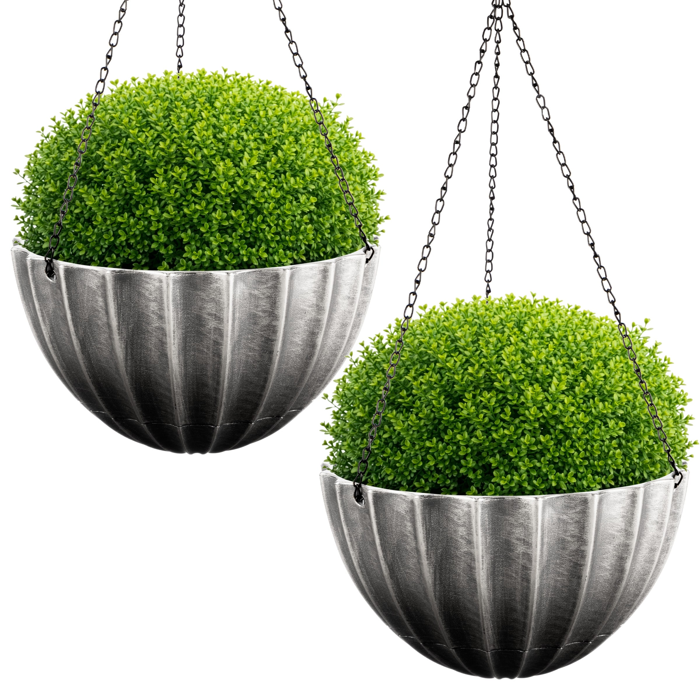 2-Pack Hanging Planter 10.25-Inch Durable Plastic Hanging Planters for Indoor or Outdoor Porch Decor with 3 Drainage Holes
