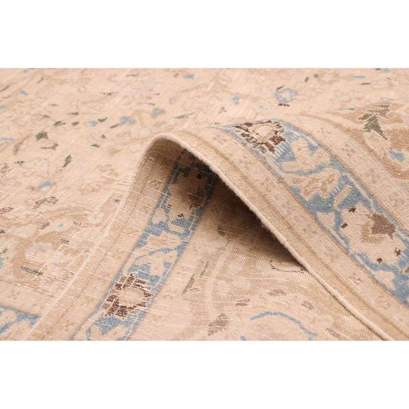 ECARPETGALLERY Hand-knotted Antalya Vintage Beige Wool Rug - 9'7 x 12'10