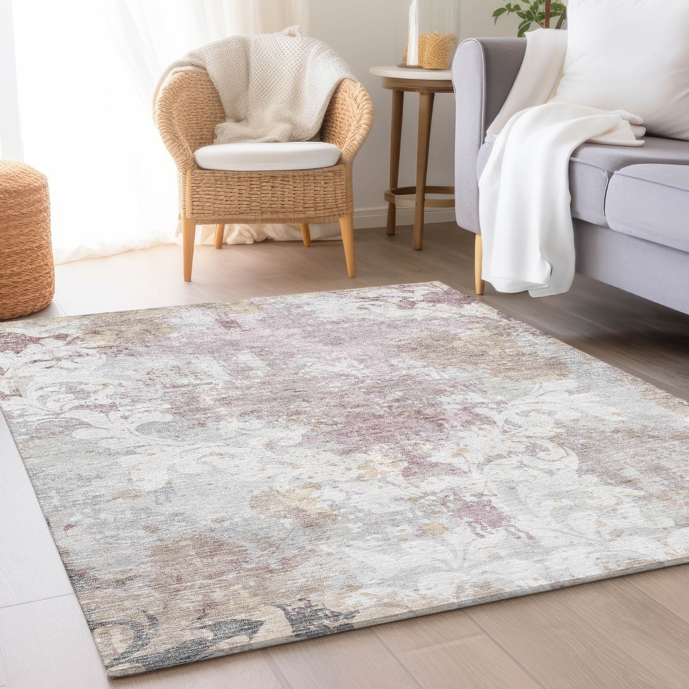 Premium Washable Super Soft Traditional Damask Mayfield Rug
