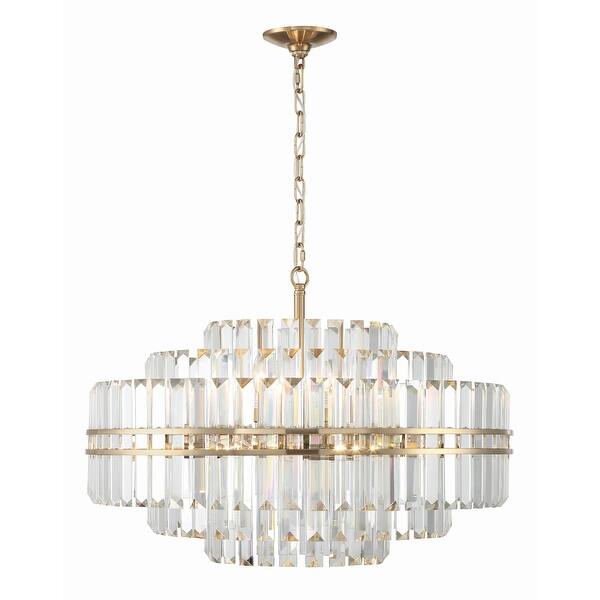 slide 2 of 7, Hayes 16 Light Aged Brass Chandelier - 28"W x 20.5"H x 28"D