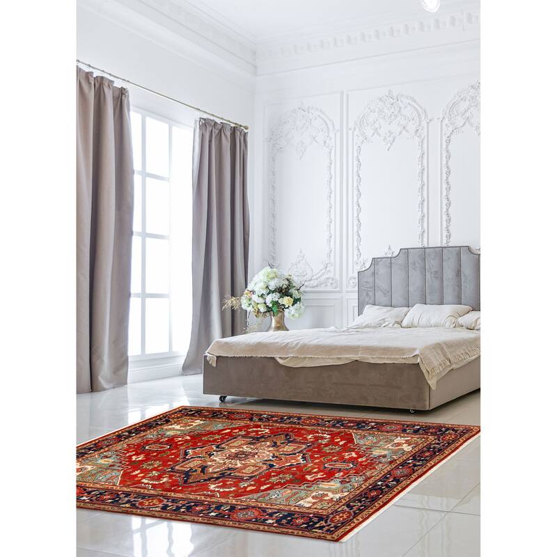 ECARPETGALLERY Hand-knotted Serapi Heritage Red Wool Rug - 5'11 x 9'1
