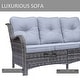 preview thumbnail 19 of 50, 4 Piece Outdoor High Back Wicker Patio Conversation Furniture Sets