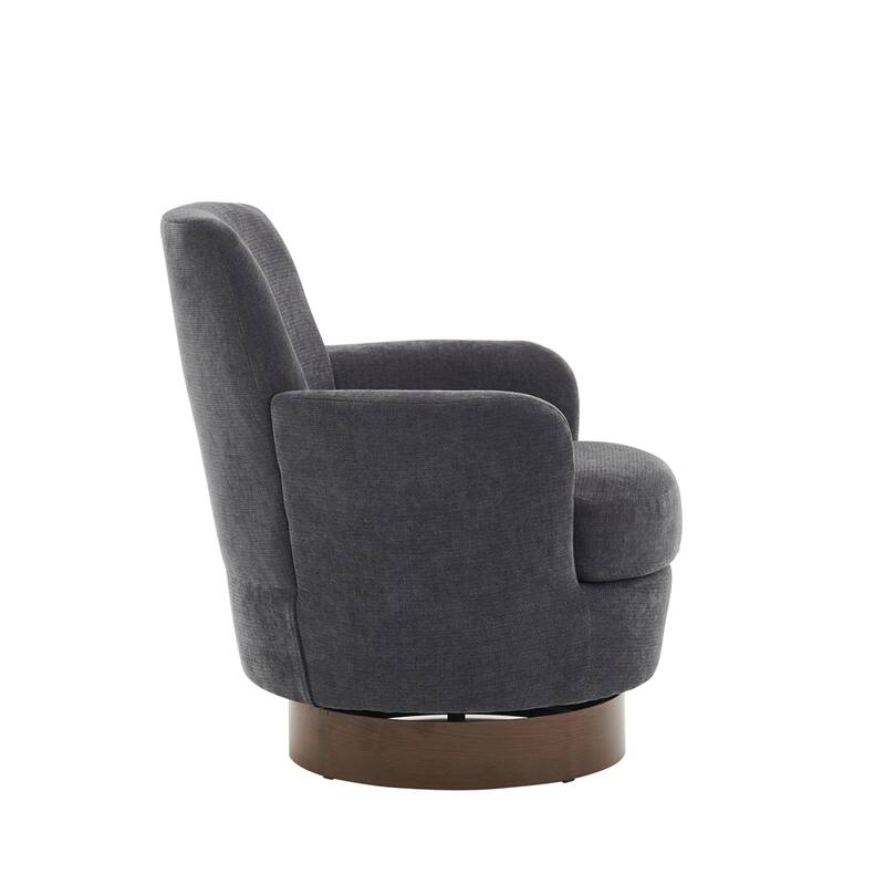 Polyester Swivel Barrel Chair