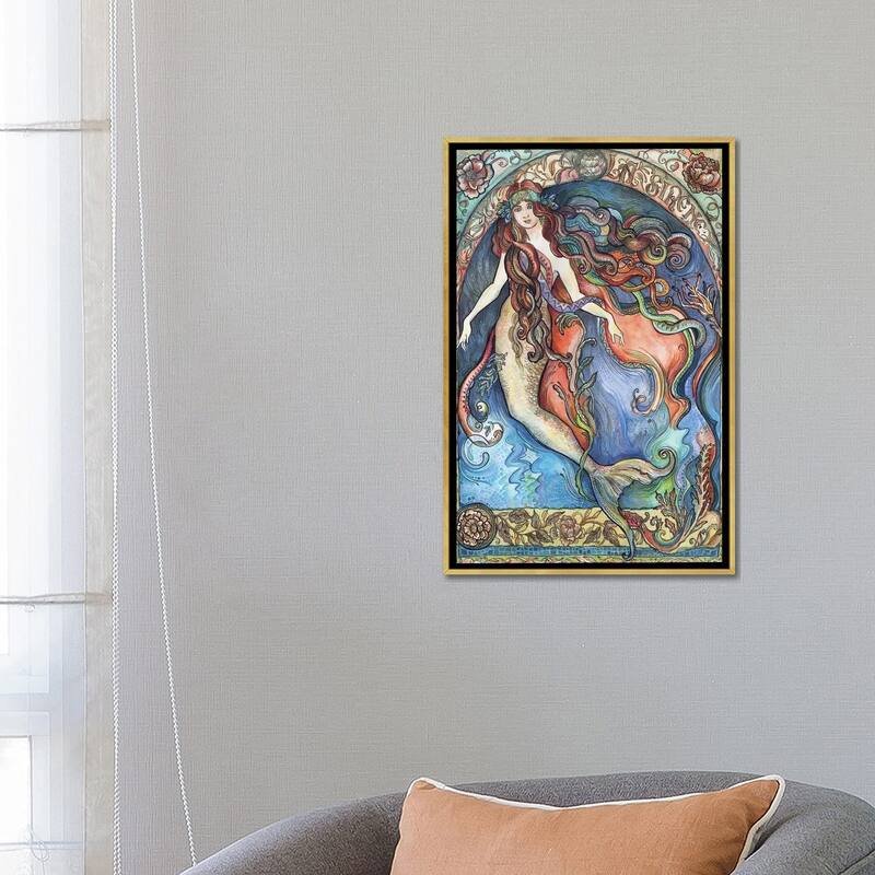 iCanvas "A Mermaid - La Sirene" by Fanitsa Petrou Framed Canvas Print
