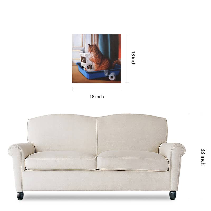 "Cat On A Throne" Cat Wall Art Graphic Art Print on Wrapped Canvas