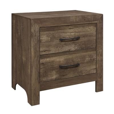 Brown 2 Drawer 23 in. W Nightstand with Sturdy Hardware and Ample Storage