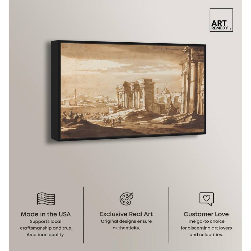 Capriccio View of Roman Ruins Canvas by Art Remedy