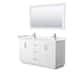 Option White, Nickel Trim, Carrara Cultured Marble Top