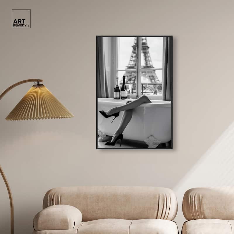 Bathtub Sit Back Glam Canvas by Art Remedy