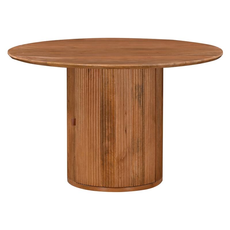 Margot 47 in. Wood Round Dining Table with Storage