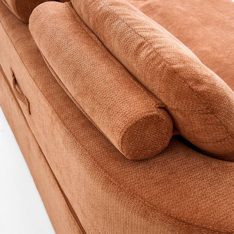 Foldable Sleeper Sofa Bed Convertible Sofa with Hidden Quilt and Large Pillows, Living Room Loveseat Sofa, Modern Floor Sofa