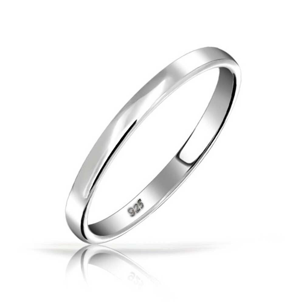 925 Sterling Silver Classic Thin Stackable Ring Size 6