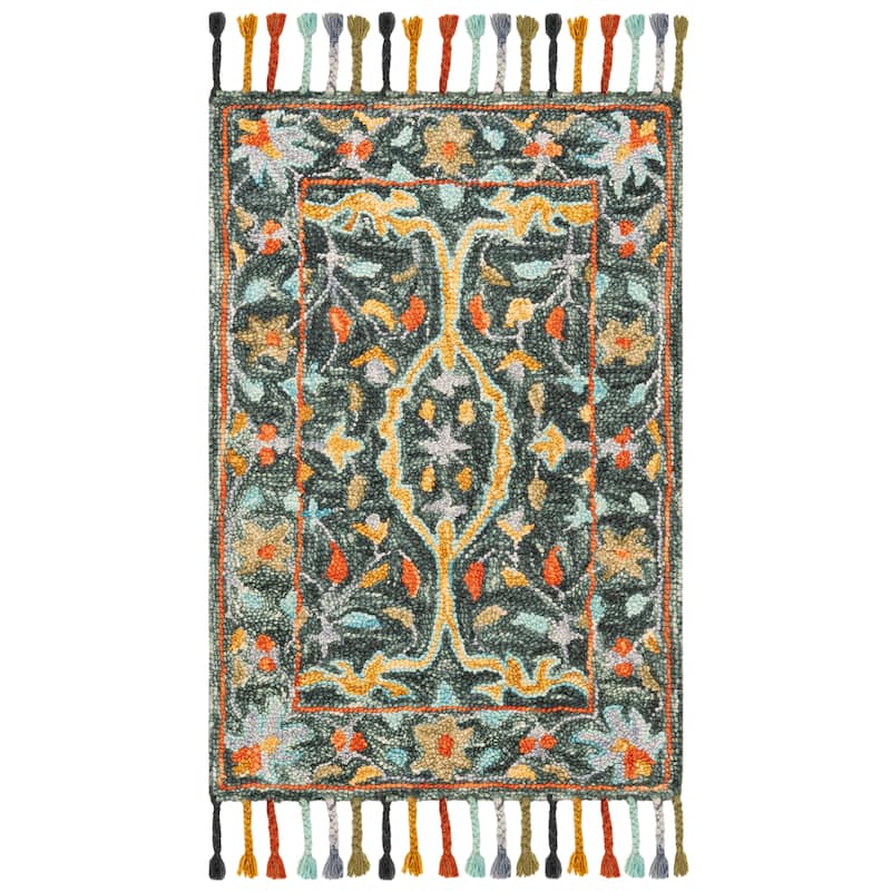 SAFAVIEH Handmade Aspen Jaiden & Eclectic Floral & Botanical - 2' x 3' - Olive/Rust