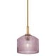 preview thumbnail 1 of 5, Lark 83727 Lisette 1 Light 9" Wide Mini Pendant with Ribbed Glass Lacquered Brass / Rose