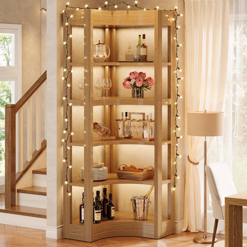 Corner Shelf, 71 Inch Tall L-Shaped Bookcase