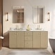 preview thumbnail 86 of 126, Oza Bath Vanity with Quartz Stone Top and Mirror 72in. - Natural Oak
