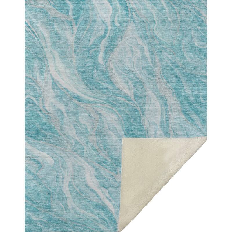 Premium Machine Washable Abstract Modern Sherpa Throw Blanket