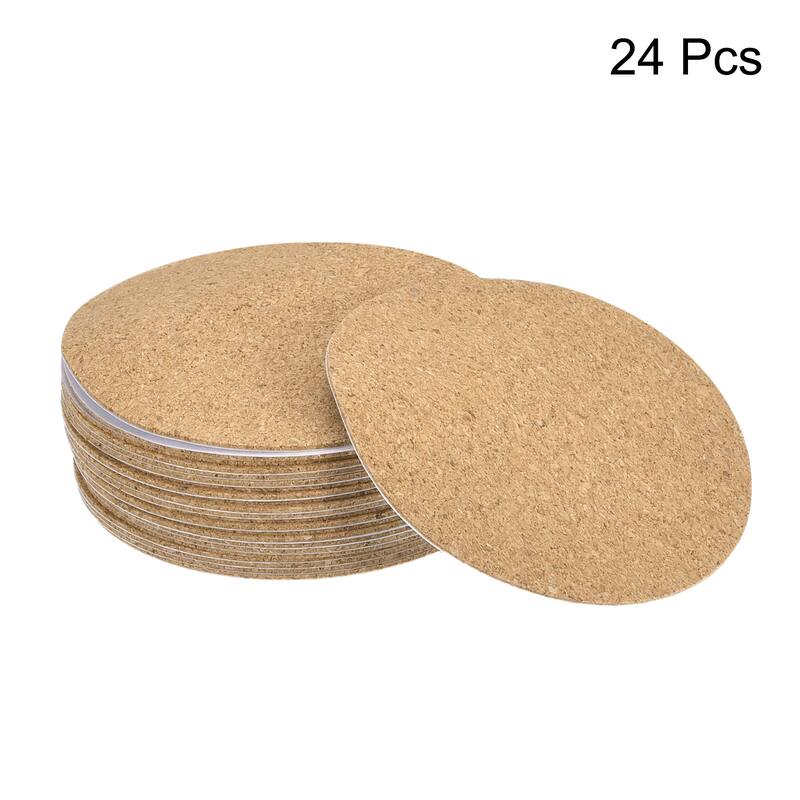 Round Coasters 1mm Thick Cork Cup Mat Self-Adhesive Pad